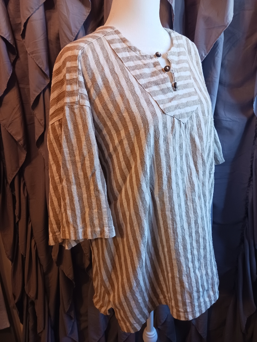 Vintage Tecelagem Brazil 100% Thick Cotton Boxy Shirt Unique Ethnic Unisex